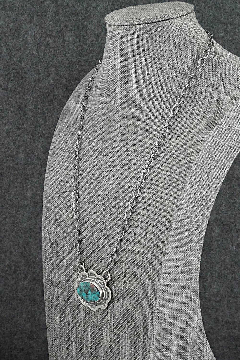 Turquoise & Sterling Silver Necklace - Bobby Johnson