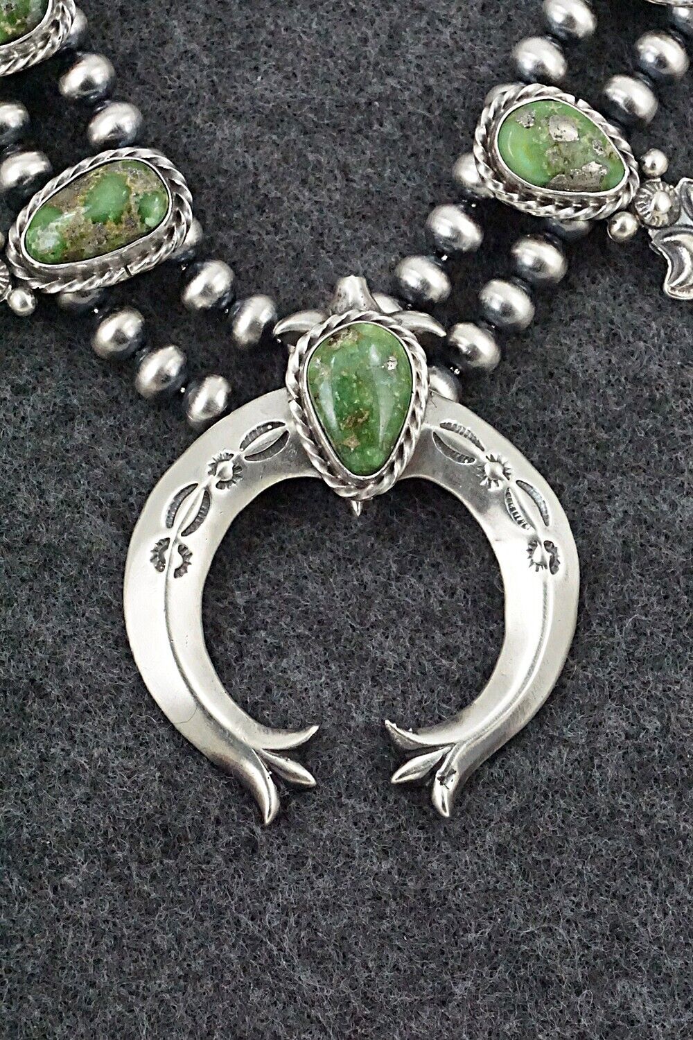 Turquoise & Sterling Silver Squash Blossom Set - Paige Gordon