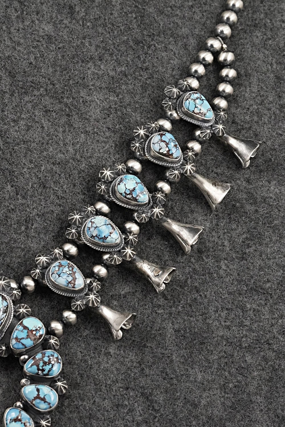 Turquoise & Sterling Silver Squash Blossom Set - Darrin Livingston