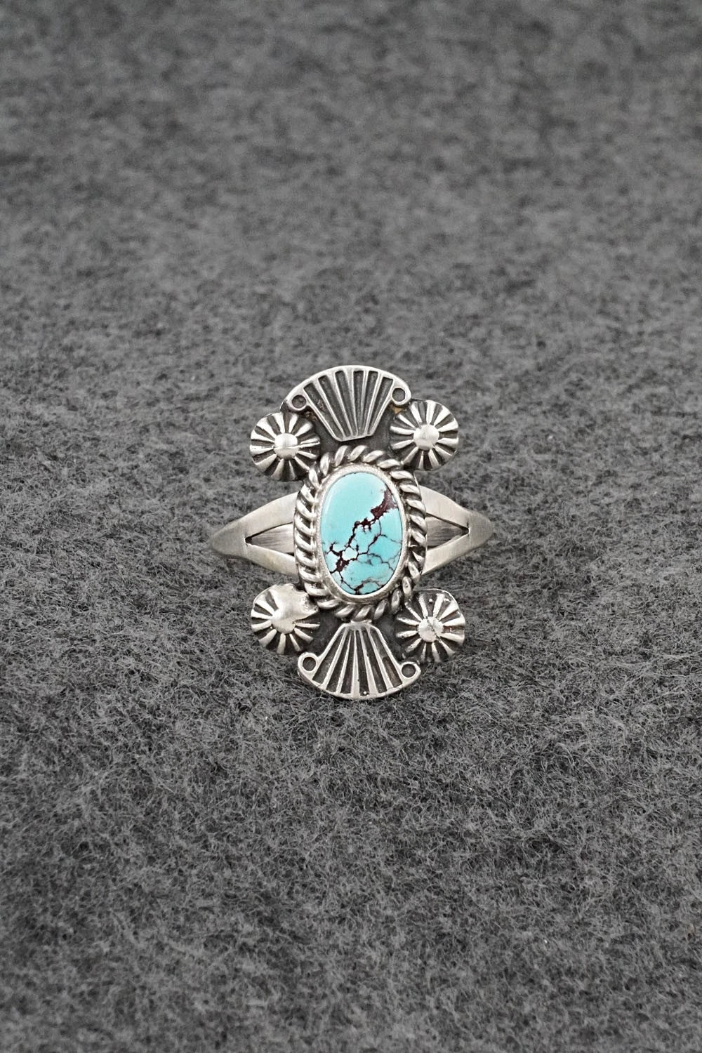 Turquoise and Sterling Silver Ring - Jerryson Henio - Size 9.75