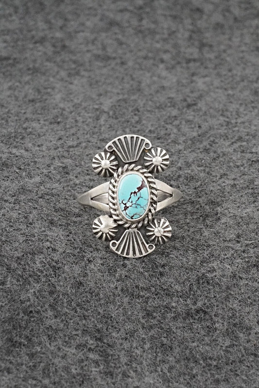Turquoise and Sterling Silver Ring - Jerryson Henio - Size 9.75
