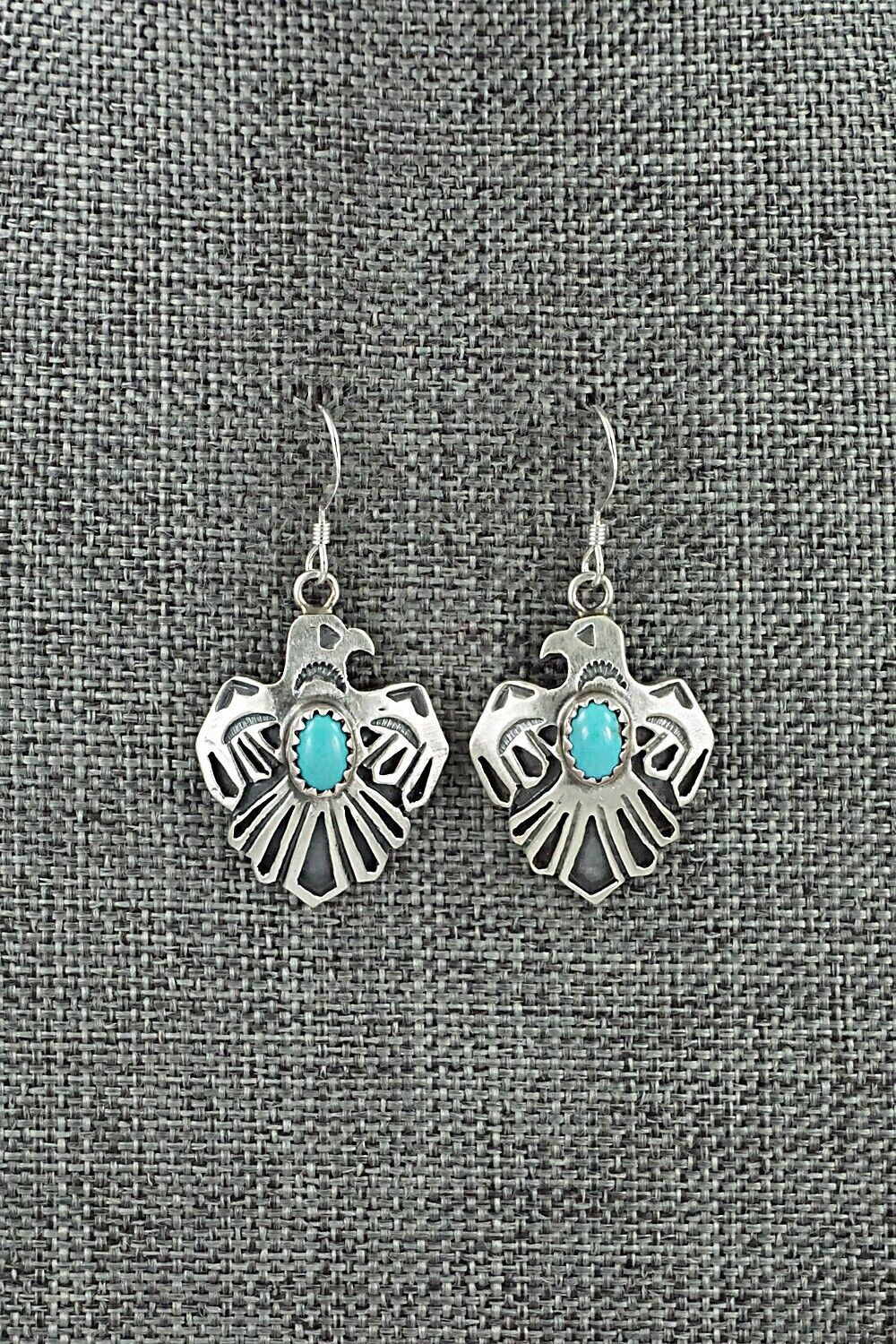 Turquoise & Sterling Silver Earrings - Kenny Lonjose