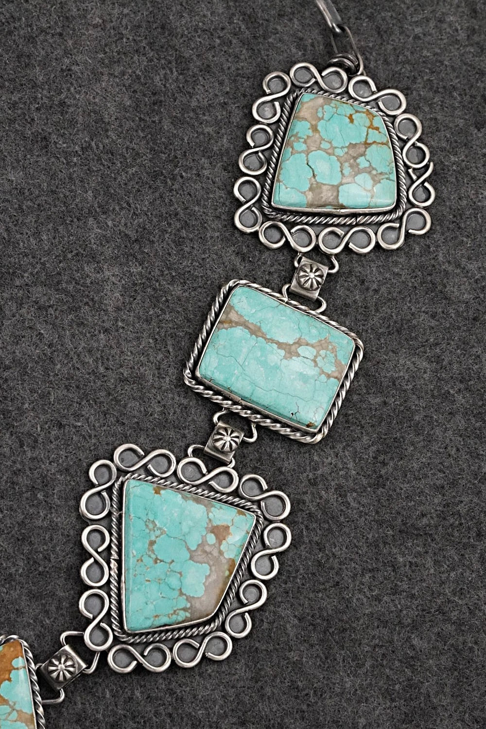 Turquoise & Sterling Silver Necklace and Earrings Set - Paul Livingston
