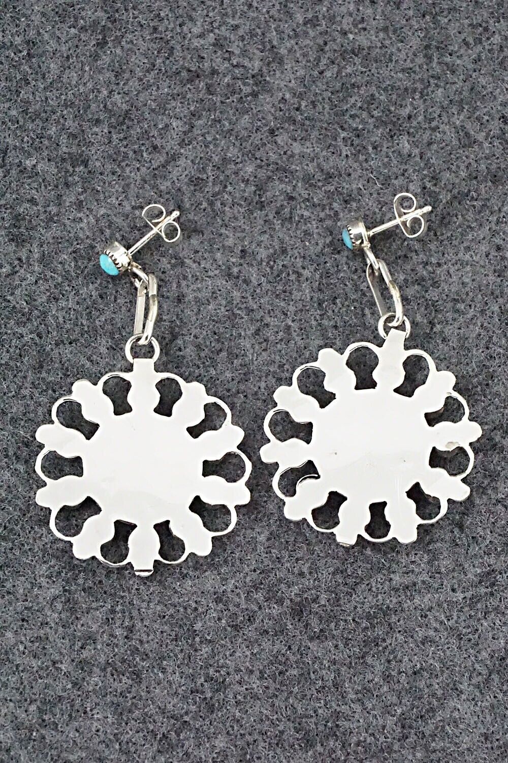 Turquoise & Sterling Silver Earrings - Yvette Kaamasee