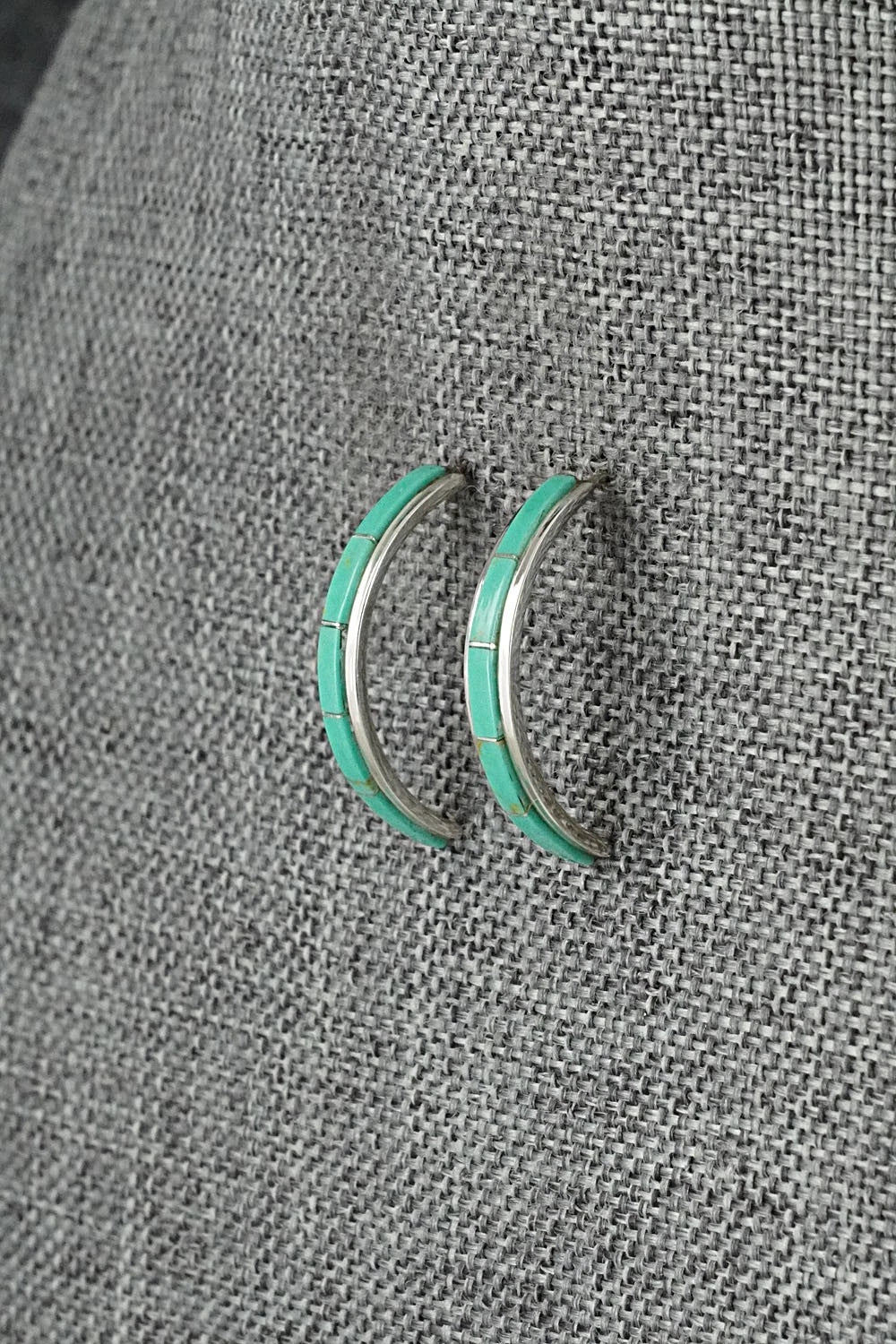Turquoise & Sterling Silver Earrings - Nathaniel Johnson