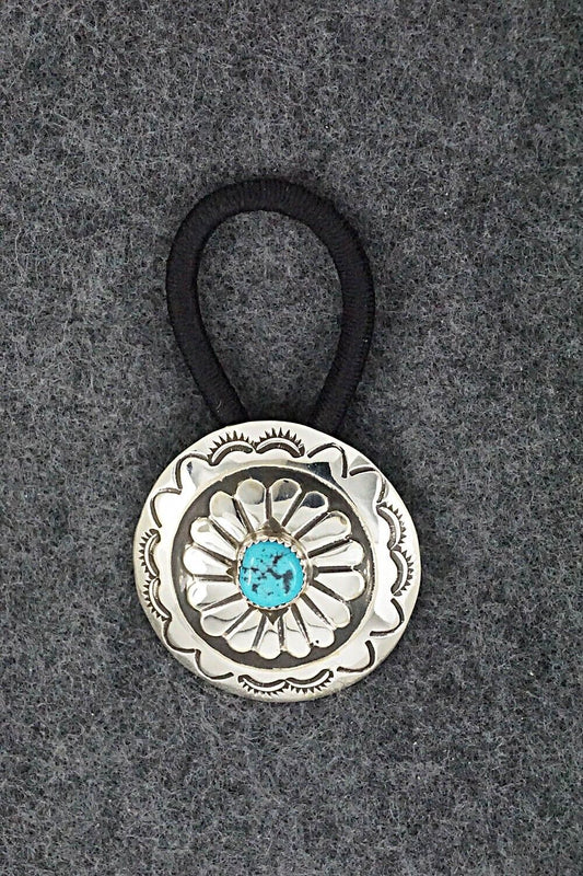 Turquoise & Sterling Silver Hair Tie - Jolene Begay