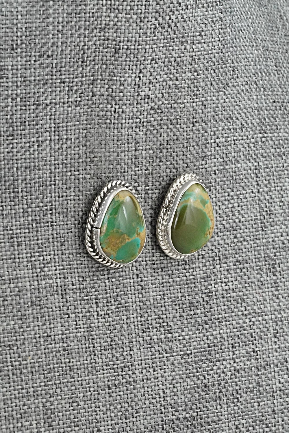 Turquoise & Sterling Silver Earrings - Eugene Gruber