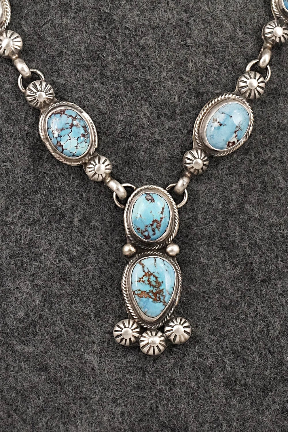 Turquoise & Sterling Silver Necklace and Earrings Set - Kathleen Livingston