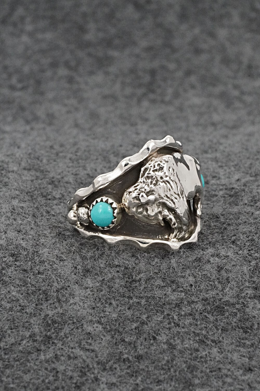 Turquoise & Sterling Silver Ring - Genevieve Francisco - Size 11