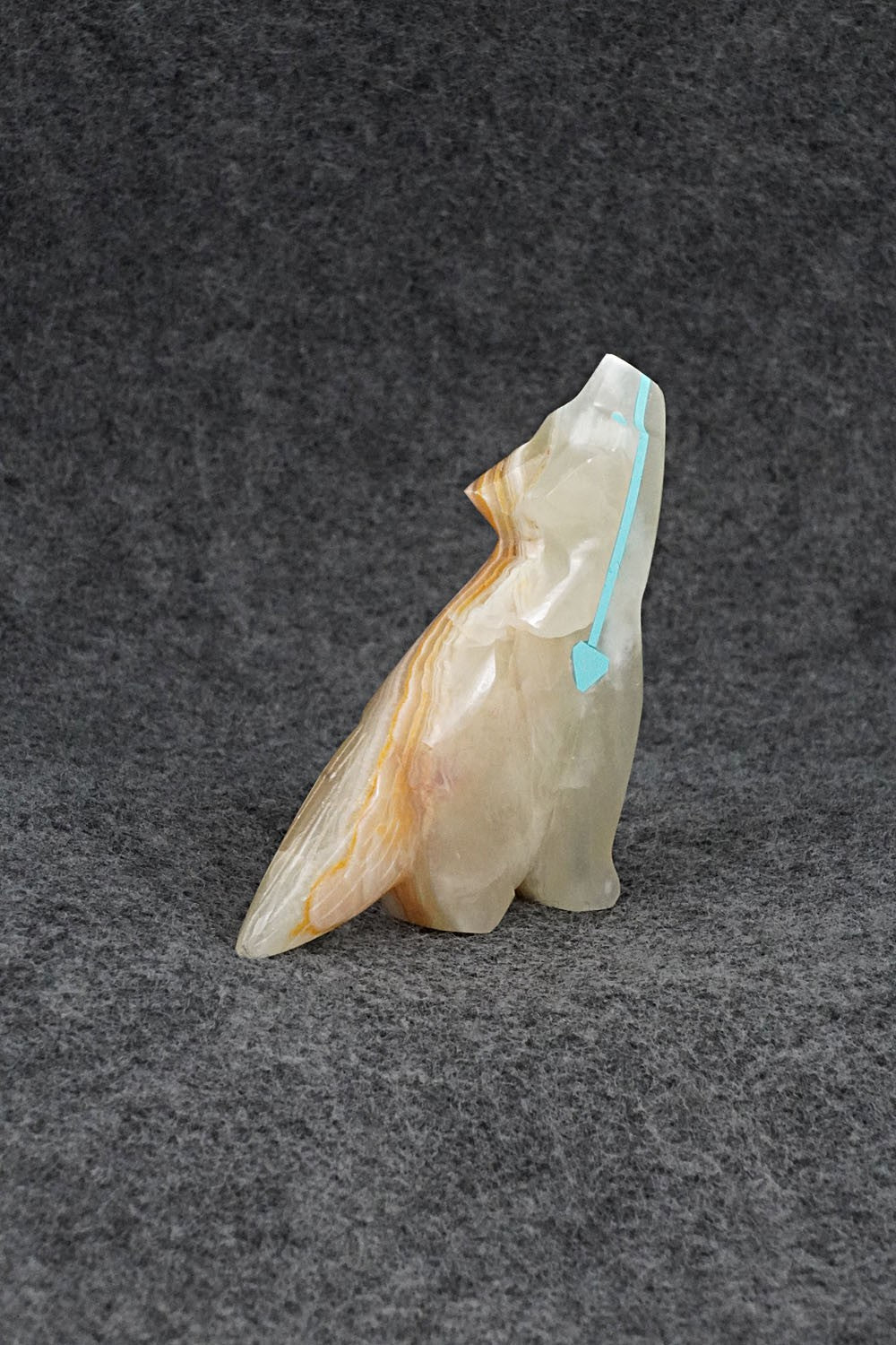 Wolf Zuni Fetish Carving - Kenric Laiwakete