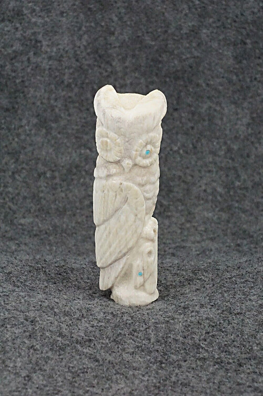 Owl and Mouse Zuni Fetish Carving - Maxx Laate