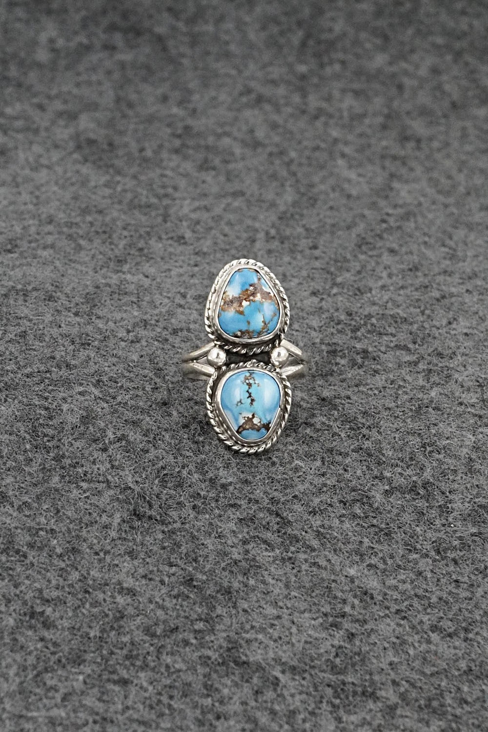 Turquoise & Sterling Silver Ring - Eugene Gruber - Size 5