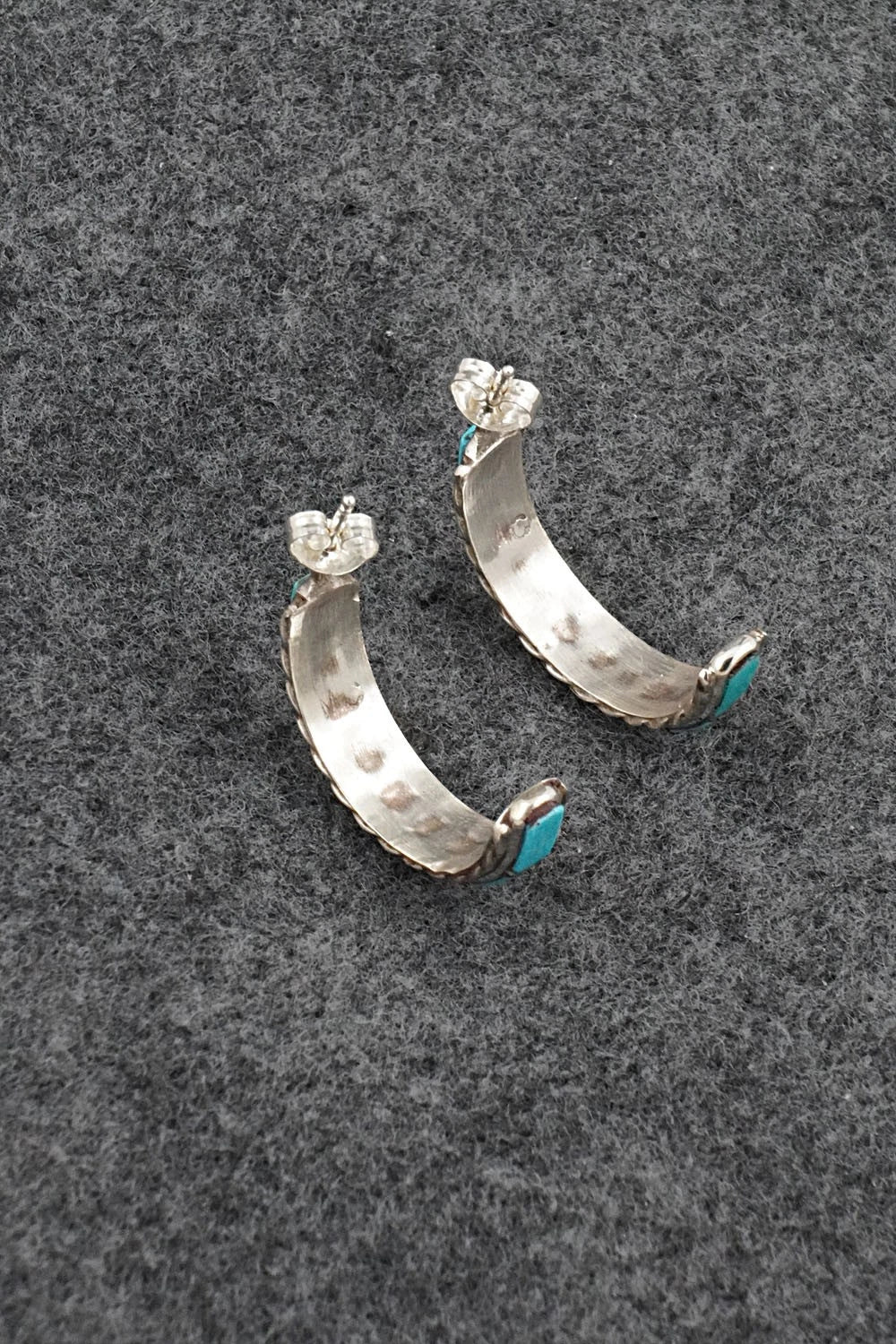 Turquoise & Sterling Silver Earrings - Malcolm Chavez