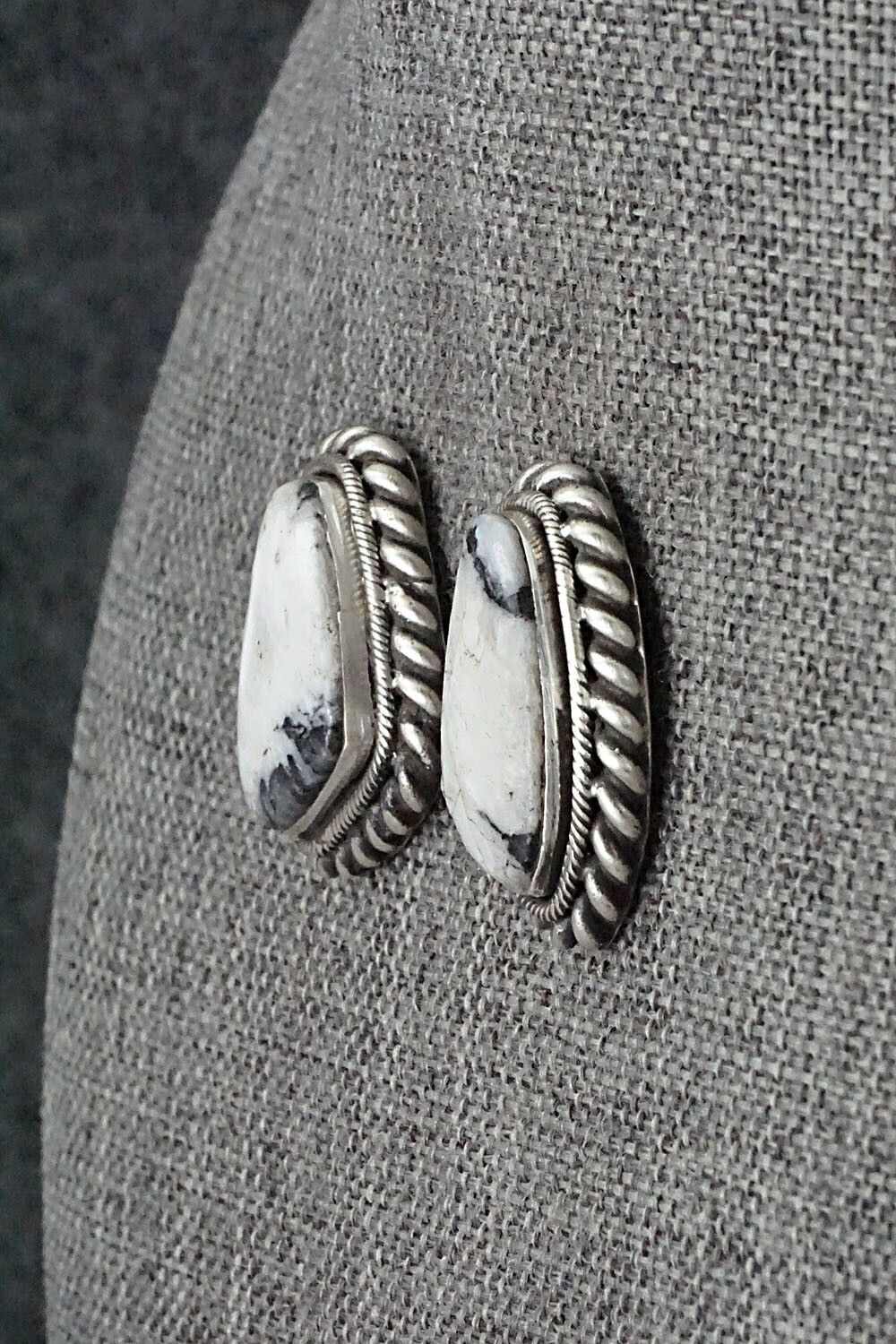 White Buffalo & Sterling Silver Earrings - Sharon McCarthy