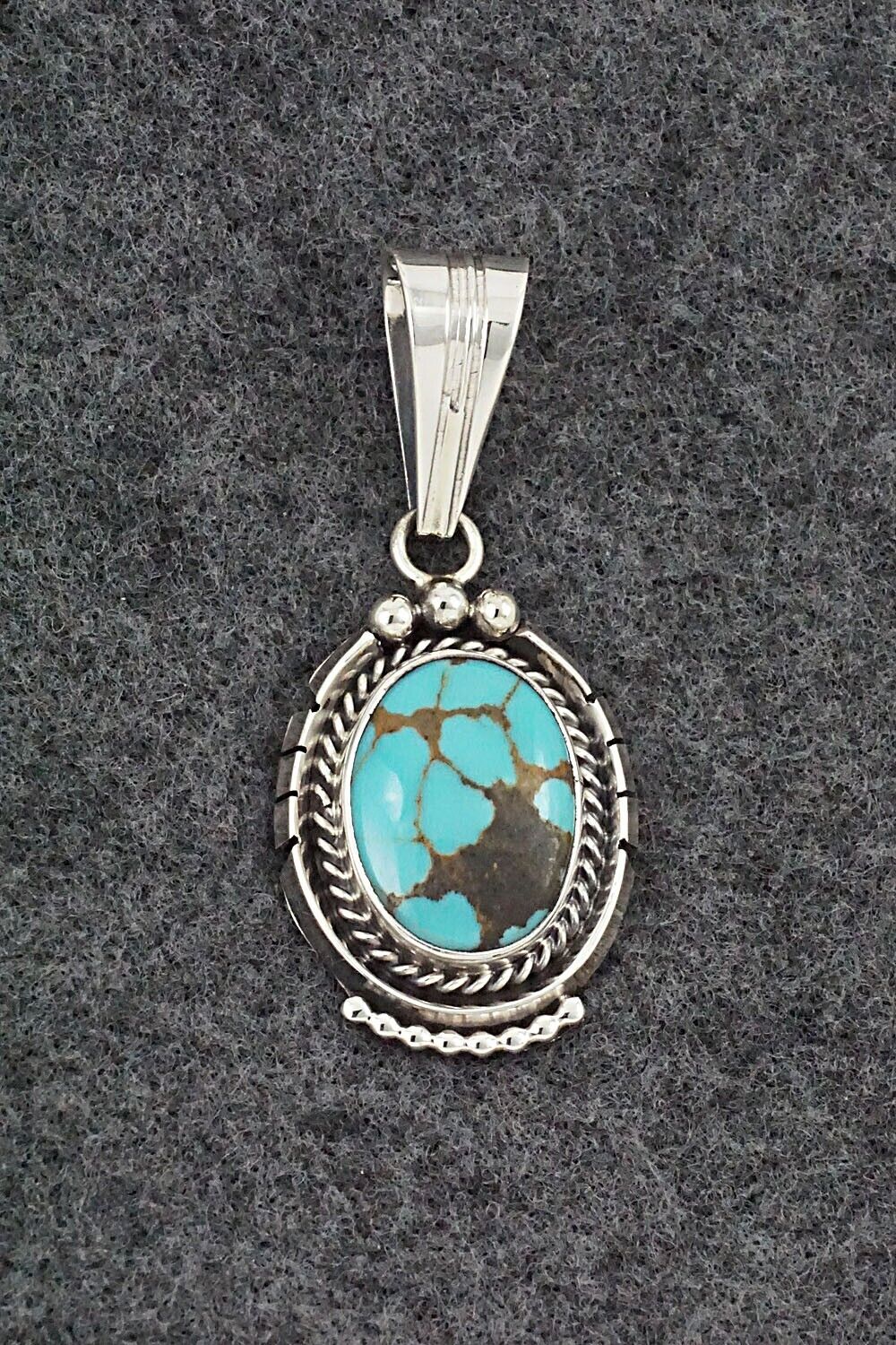 Turquoise & Sterling Silver Pendant - Samuel Yellowhair