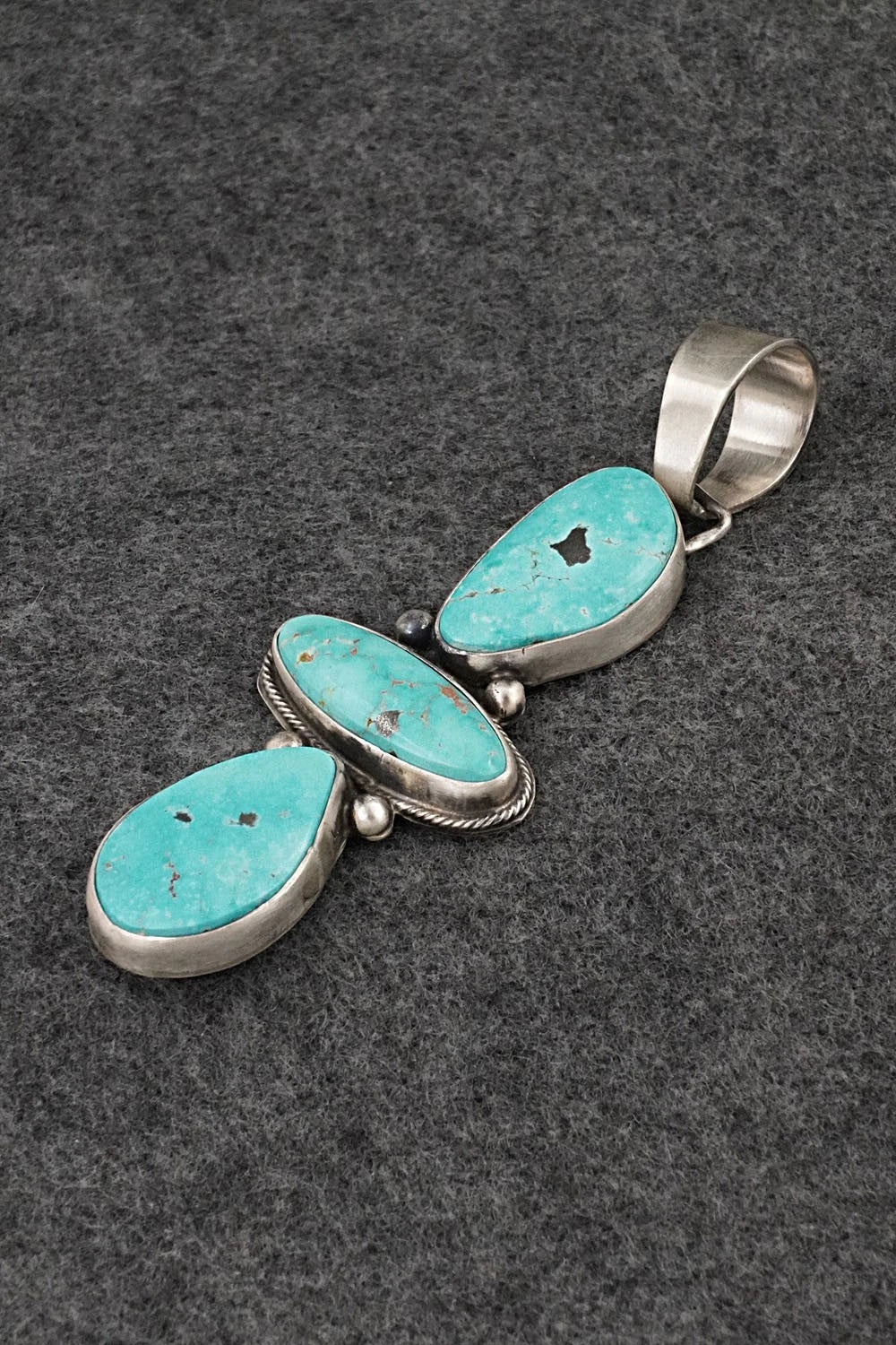 Turquoise & Sterling Silver Pendant and Earrings Set - Bobby Johnson