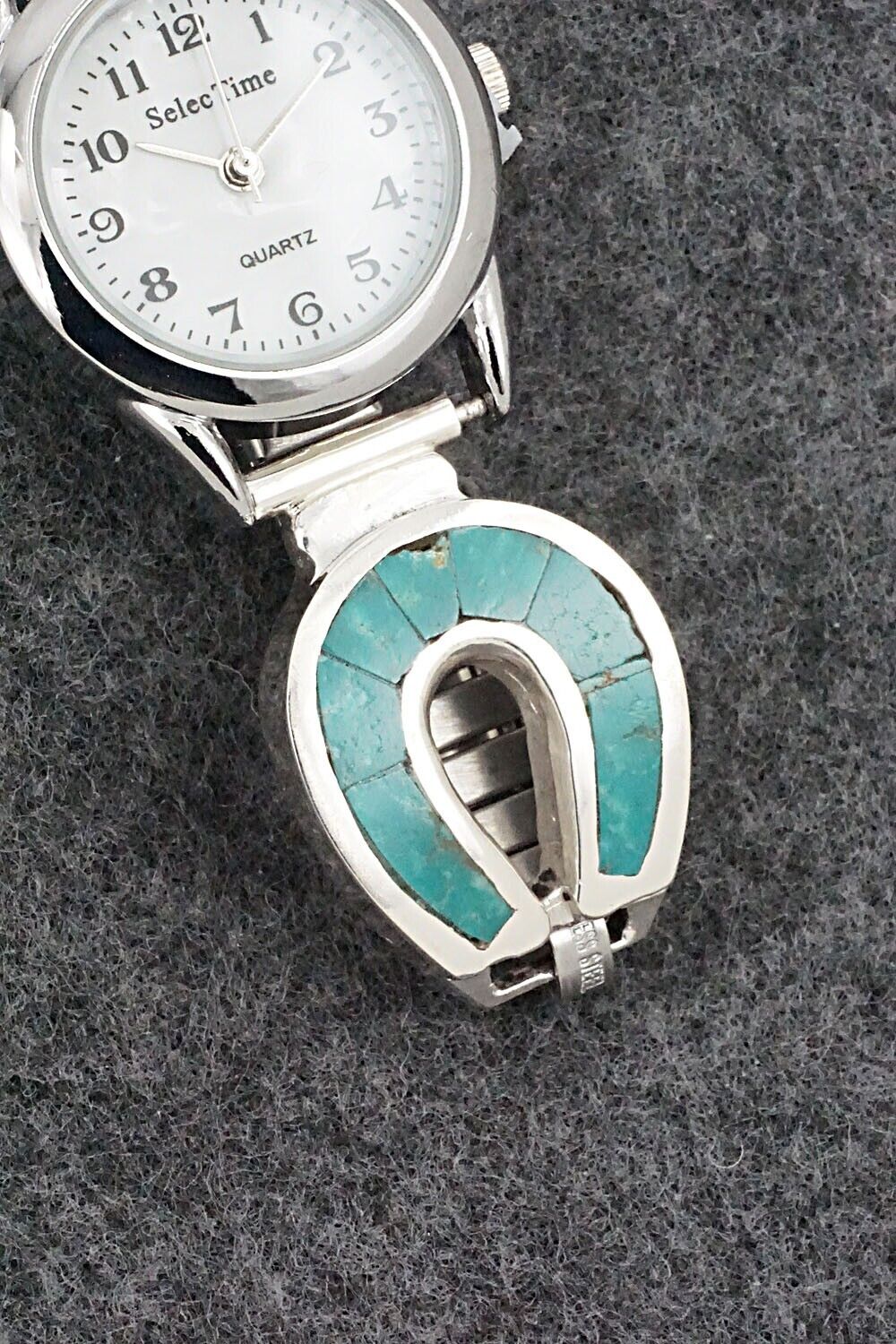 Turquoise & Sterling Silver Watch Bracelet - James Manygoats