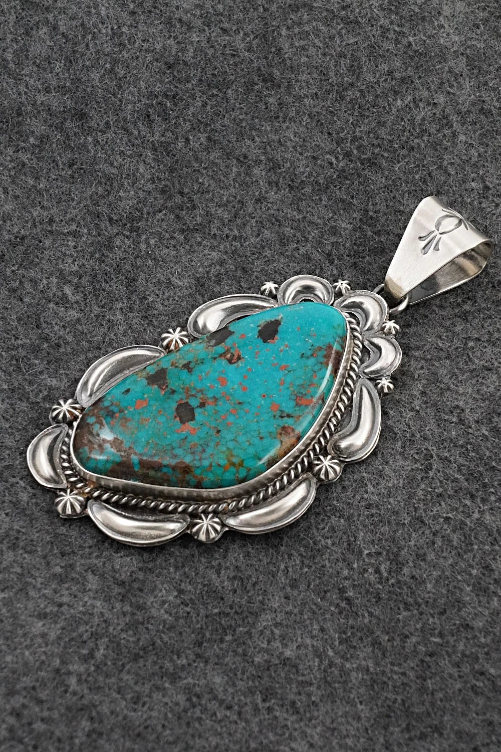 Turquoise & Sterling Silver Pendant - Raymond Delgarito