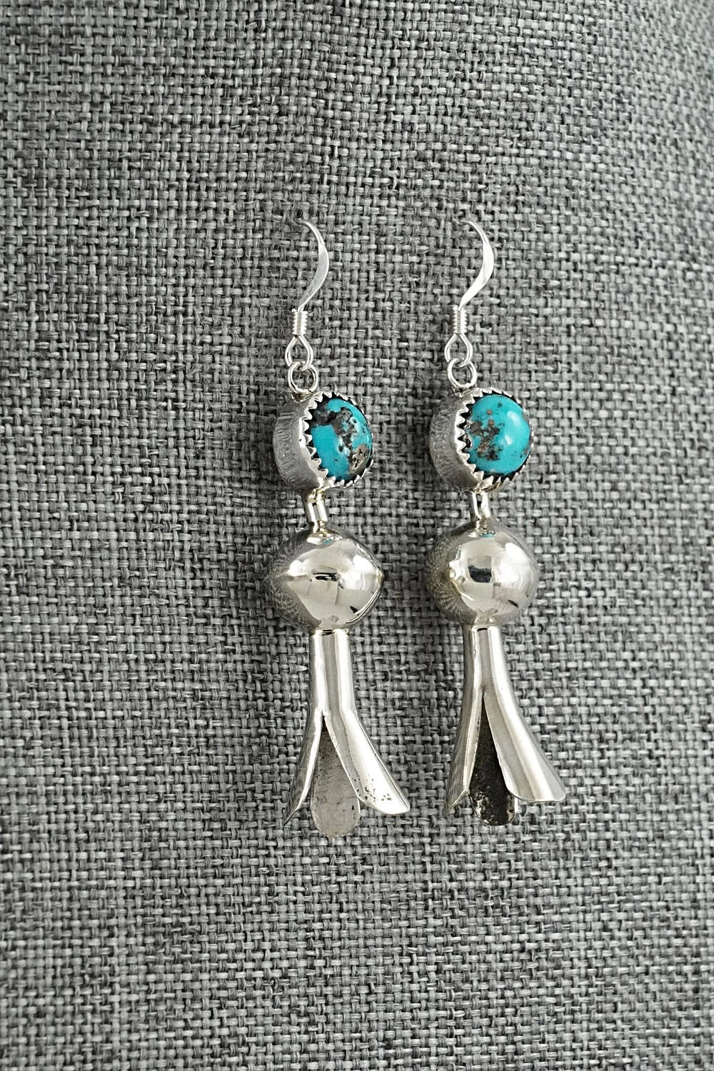 Turquoise & Sterling Silver Blossom Earrings - Emily Tsosie