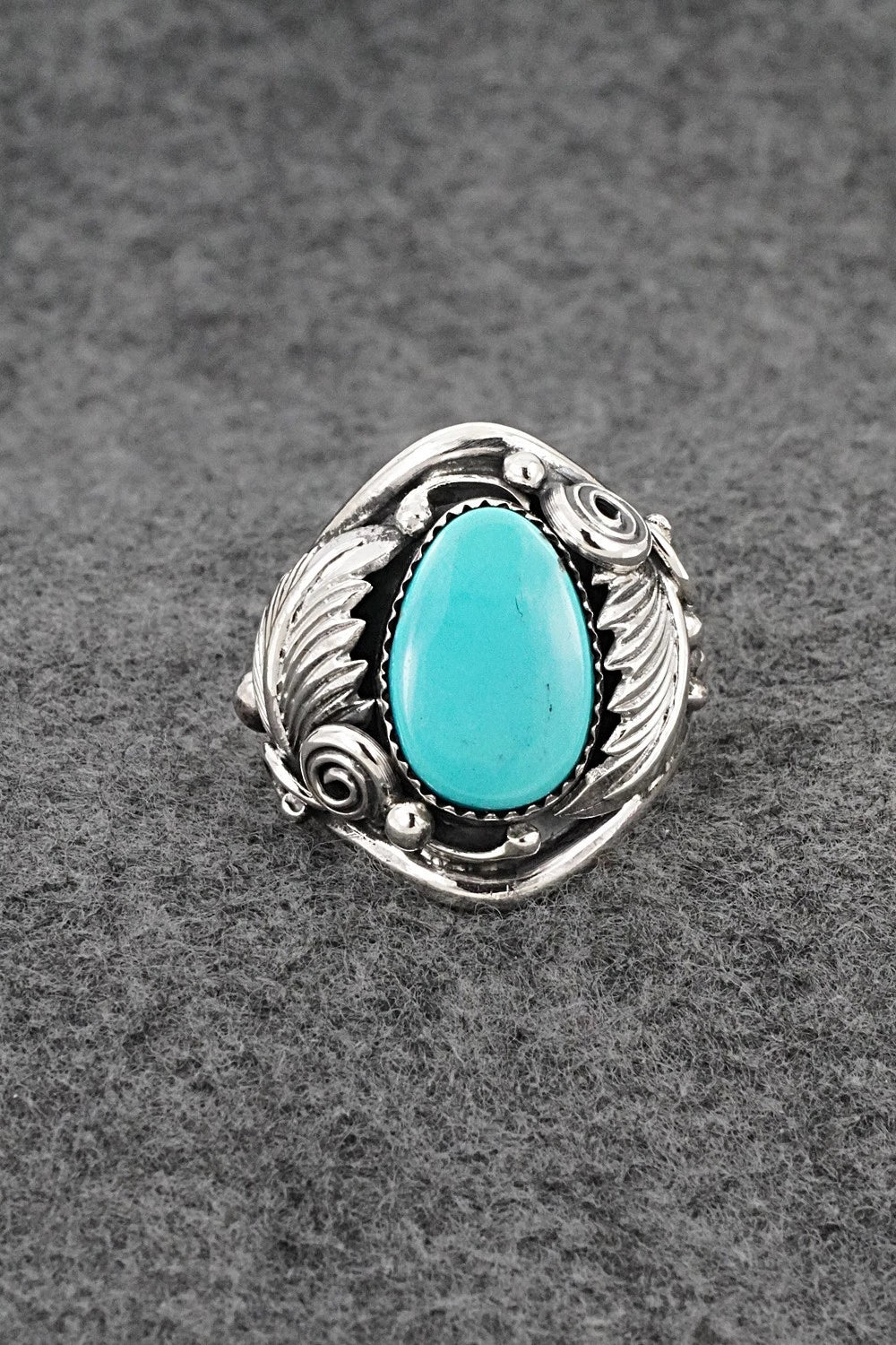 Turquoise & Sterling Silver Ring - Darrell Morgan - Size 13