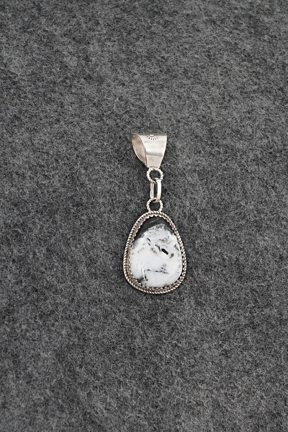 White Buffalo & Sterling Silver Pendant - Ernest Hawthorne