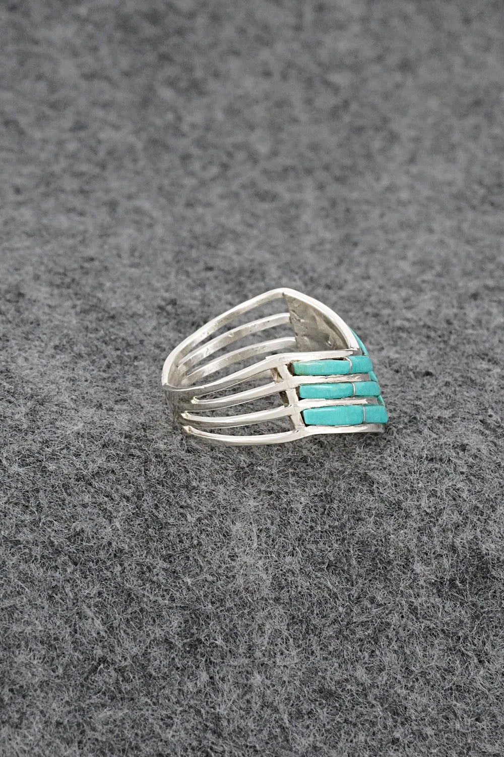 Turquoise & Sterling Silver Ring - Andrew Enrico - Size 9