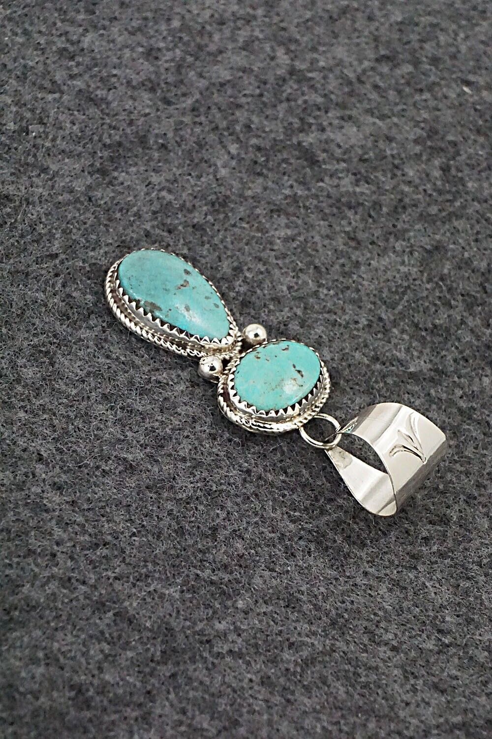 Turquoise & Sterling Silver Pendant - Ernest Hawthorne