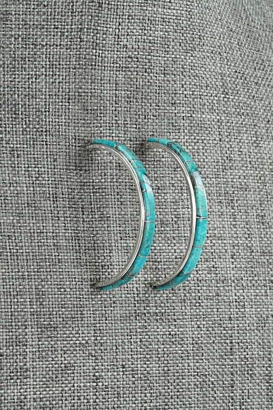 Turquoise & Sterling Silver Earrings - Gloria Waatsa