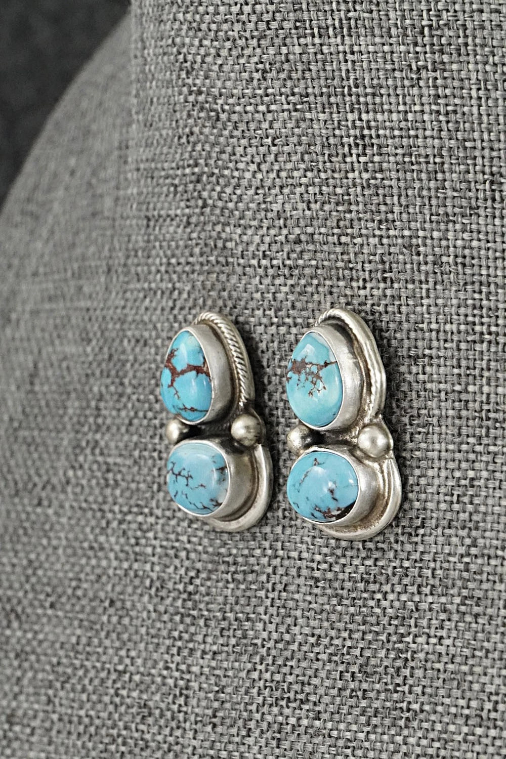 Turquoise & Sterling Silver Necklace and Earrings Set - Kathleen Livingston