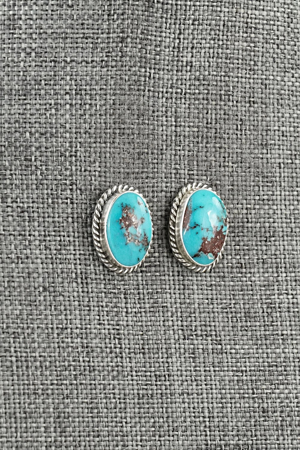 Turquoise & Sterling Silver Earrings - Eugene Gruber