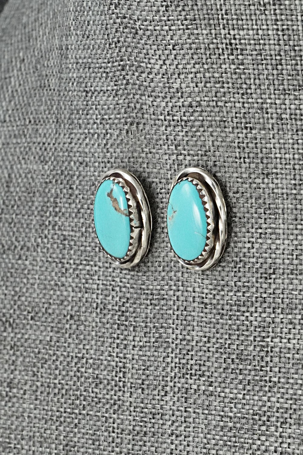 Turquoise & Sterling Silver Earrings - Ernest Hawthorne