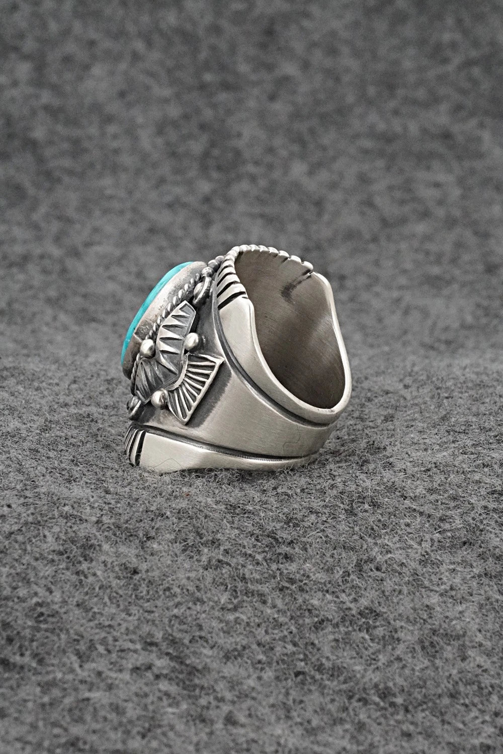 Turquoise & Sterling Silver Ring - Derrick Gordon - Size 7.5