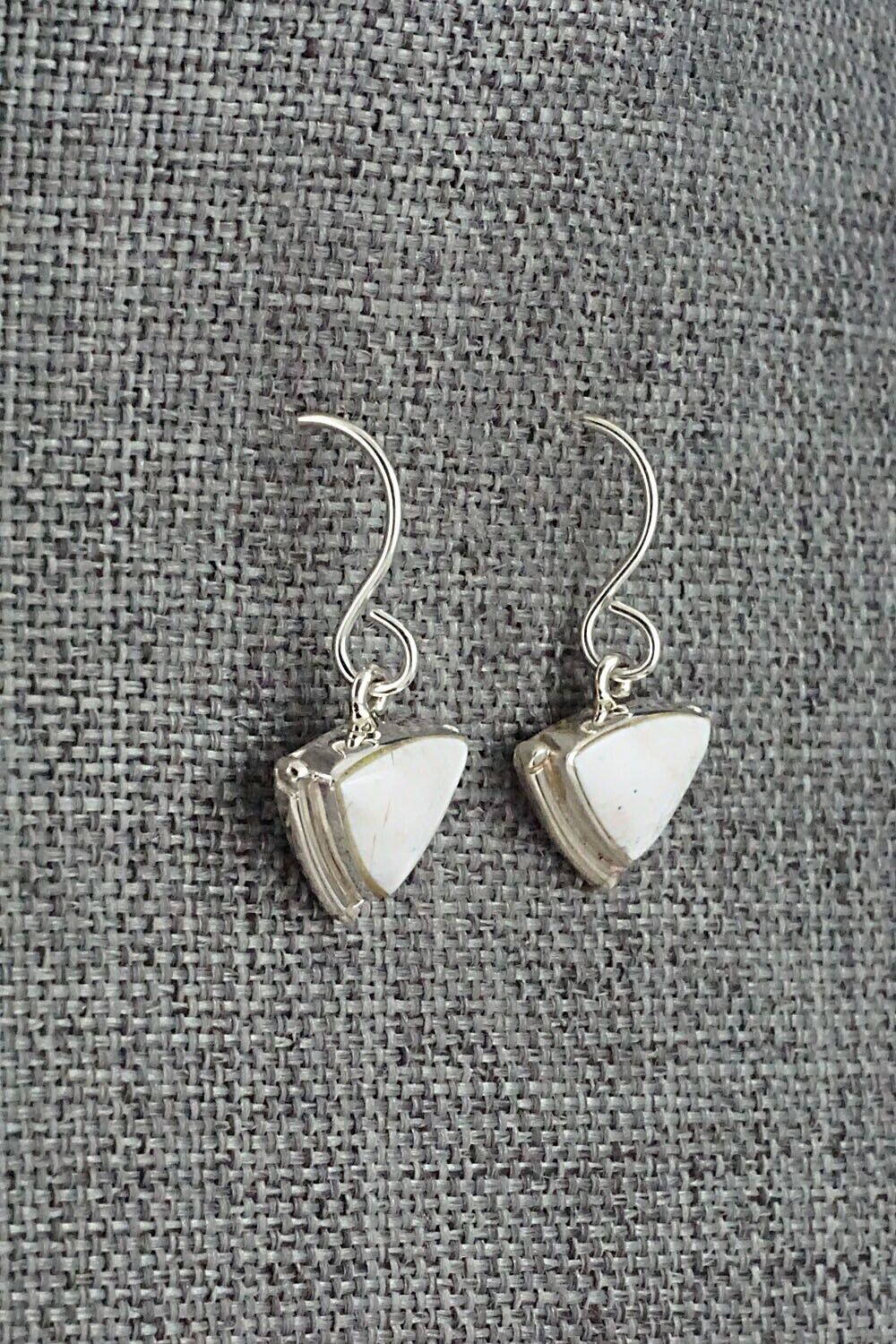 White Buffalo & Sterling Silver Earrings - Cathy Webster