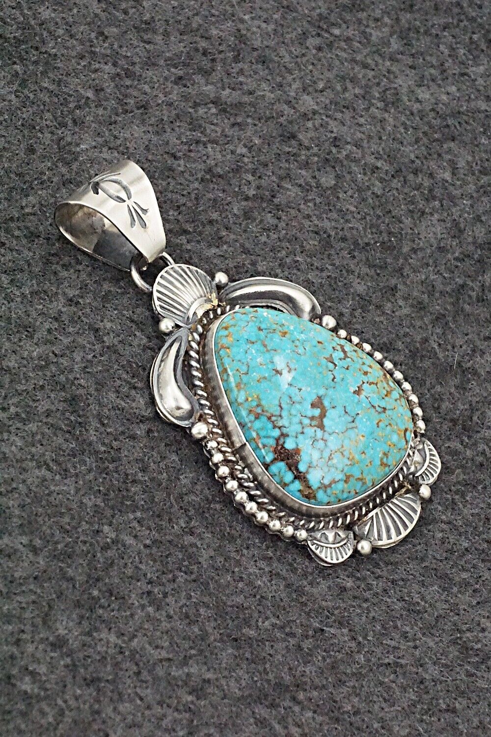 Turquoise & Sterling Silver Pendant - Raymond Delgarito