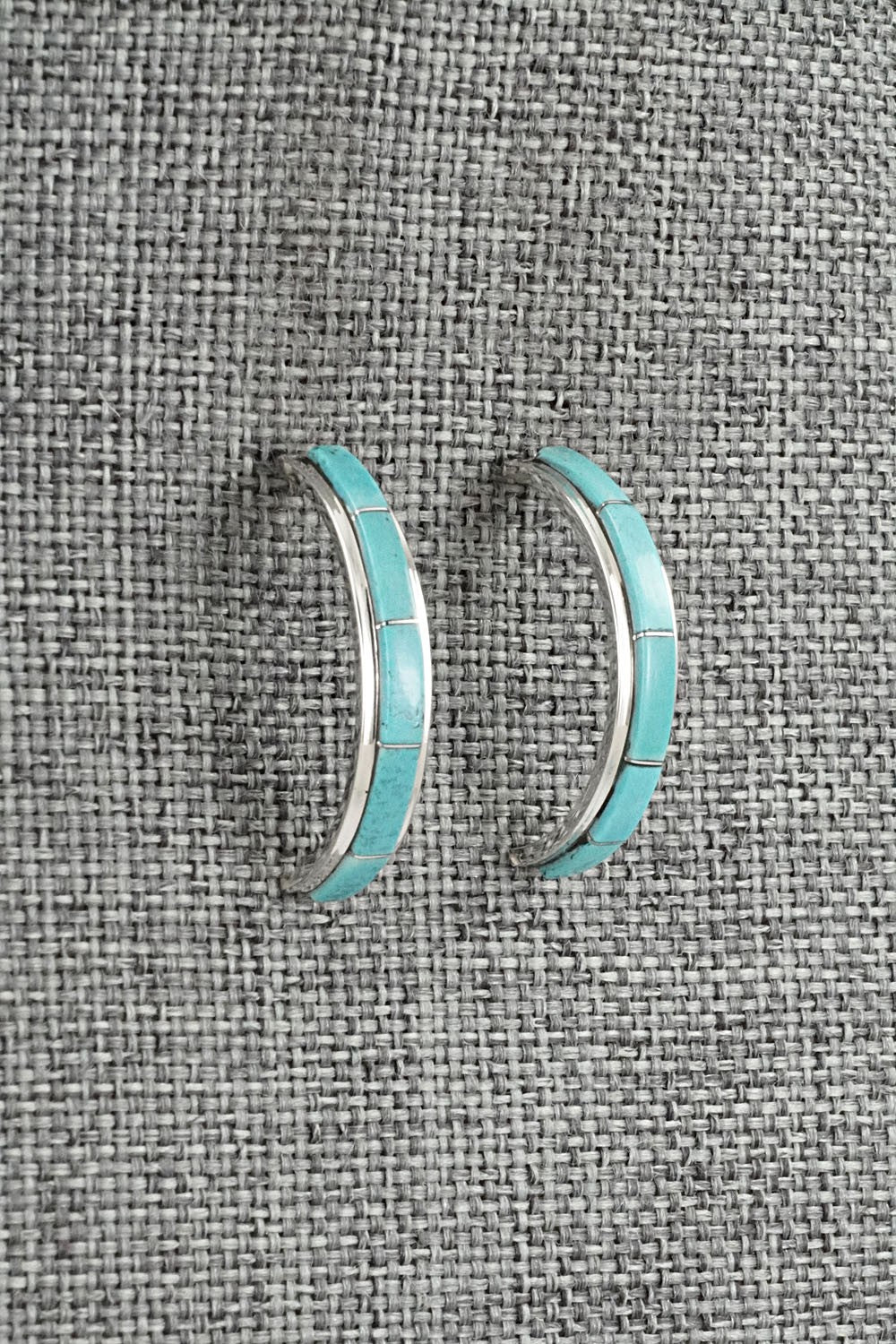 Turquoise & Sterling Silver Earrings - Gloria Waatsa