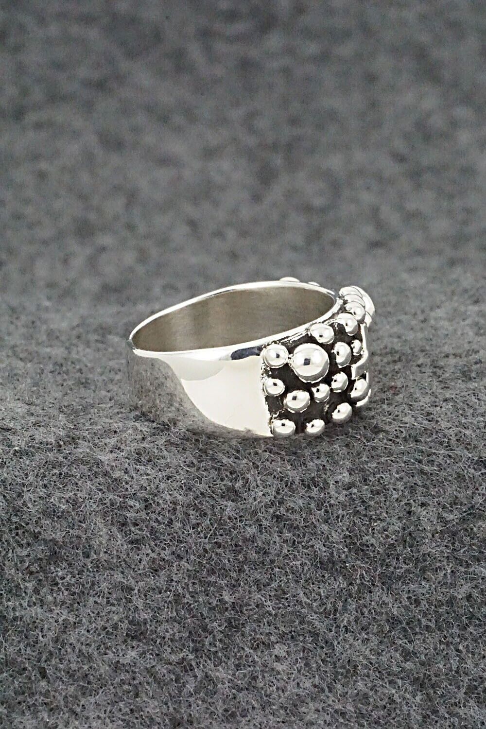 Coral & Sterling Silver Ring - Akee Douglas - Size 8.5