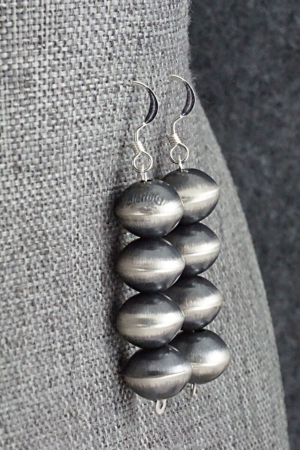 Sterling Silver Navajo Pearl Earrings - Preston Haley