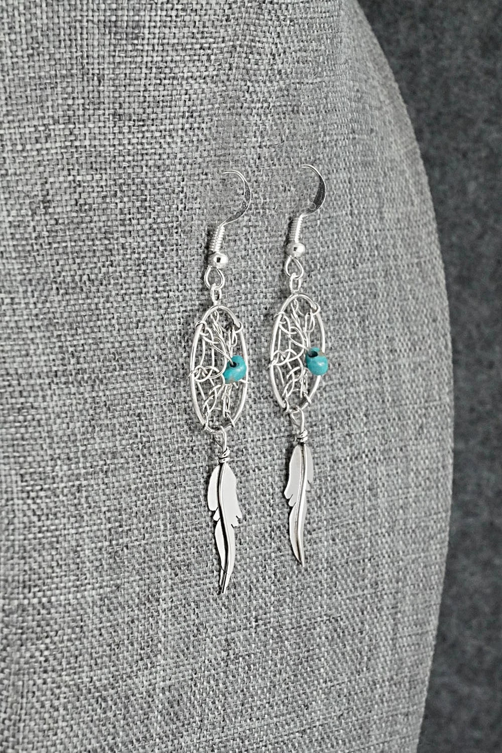 Turquoise & Sterling Silver Earrings - Lorenzo Arviso