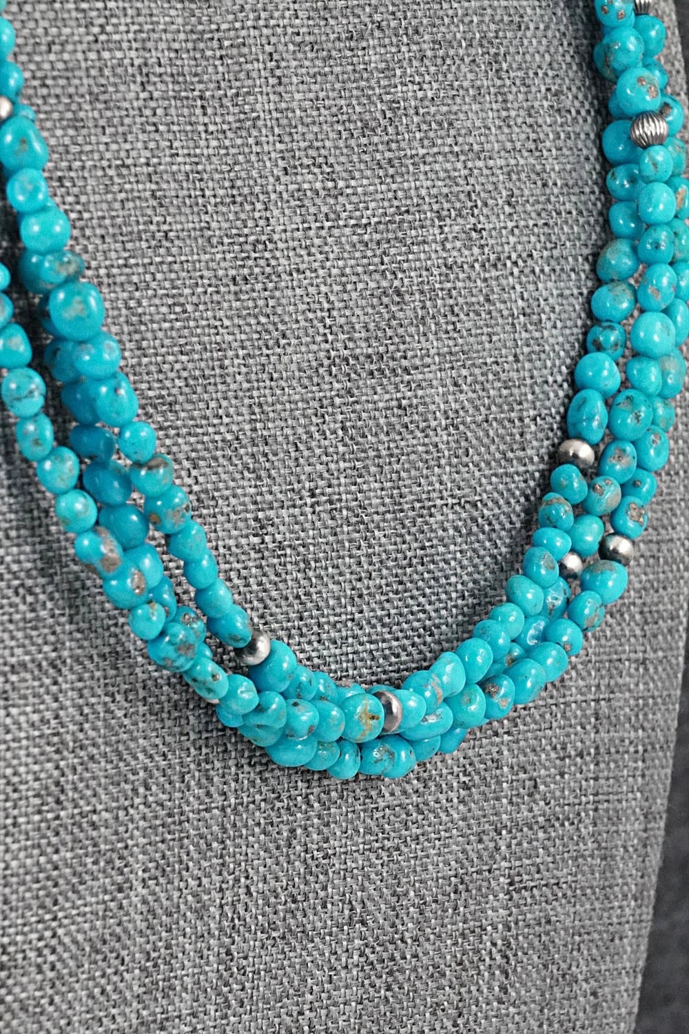Turquoise & Sterling Silver Necklace - Theresa Skeets