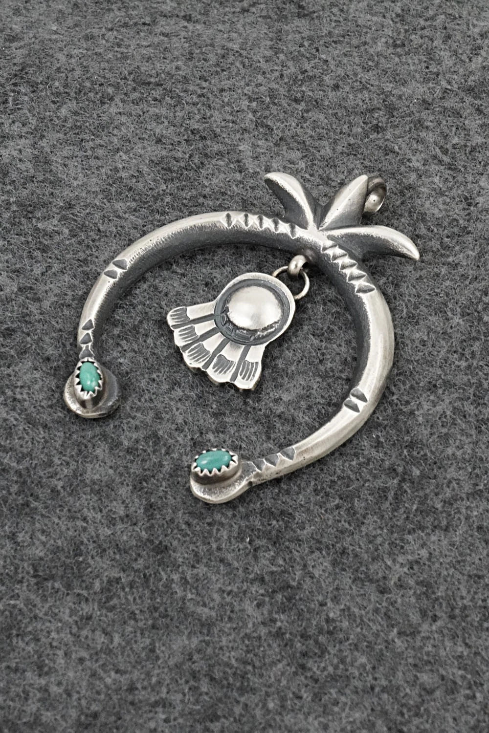 Turquoise and Sterling Silver Pendant - Martha Cayatineto