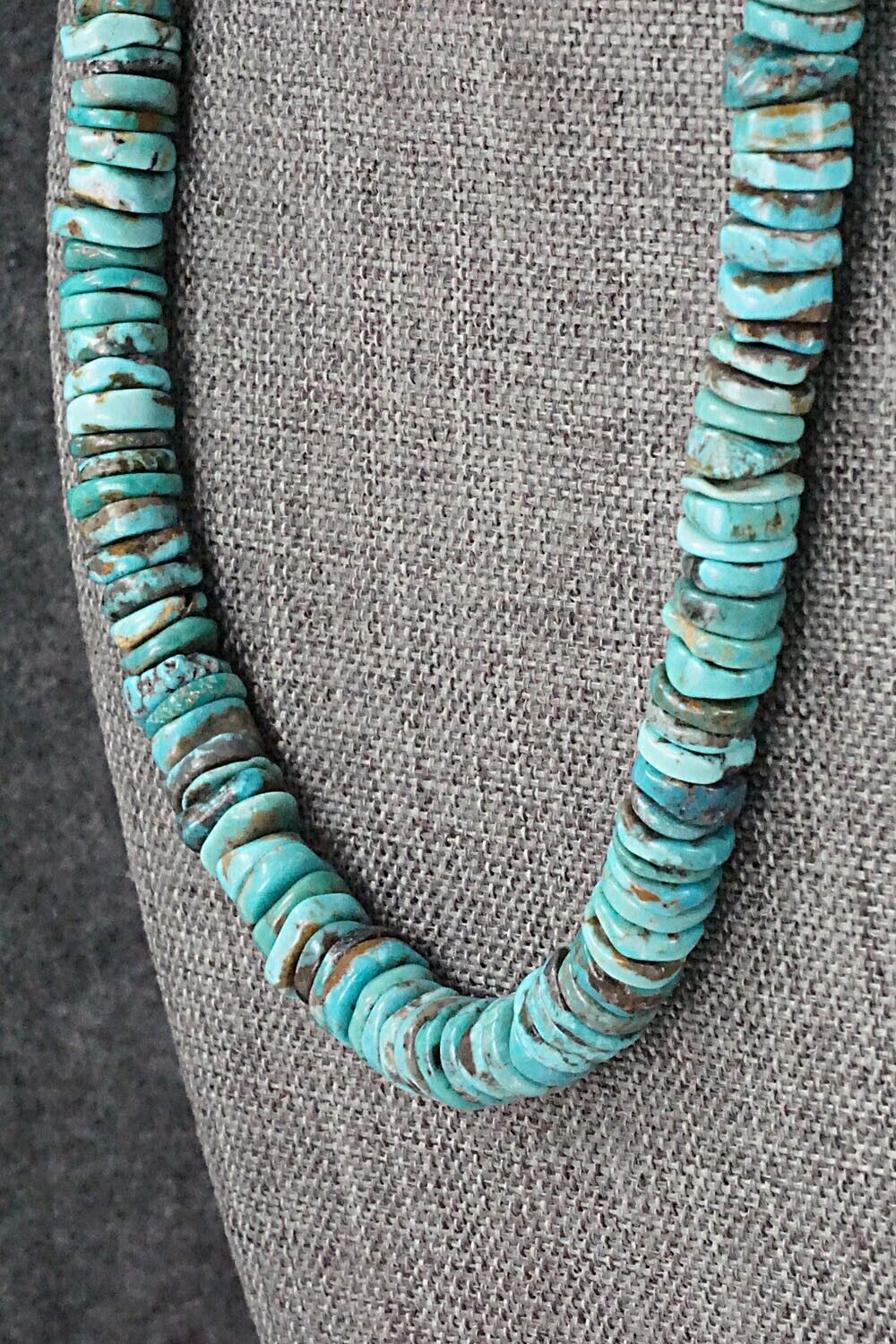 Turquoise & Sterling Silver Necklace 18" - Doreen Jake