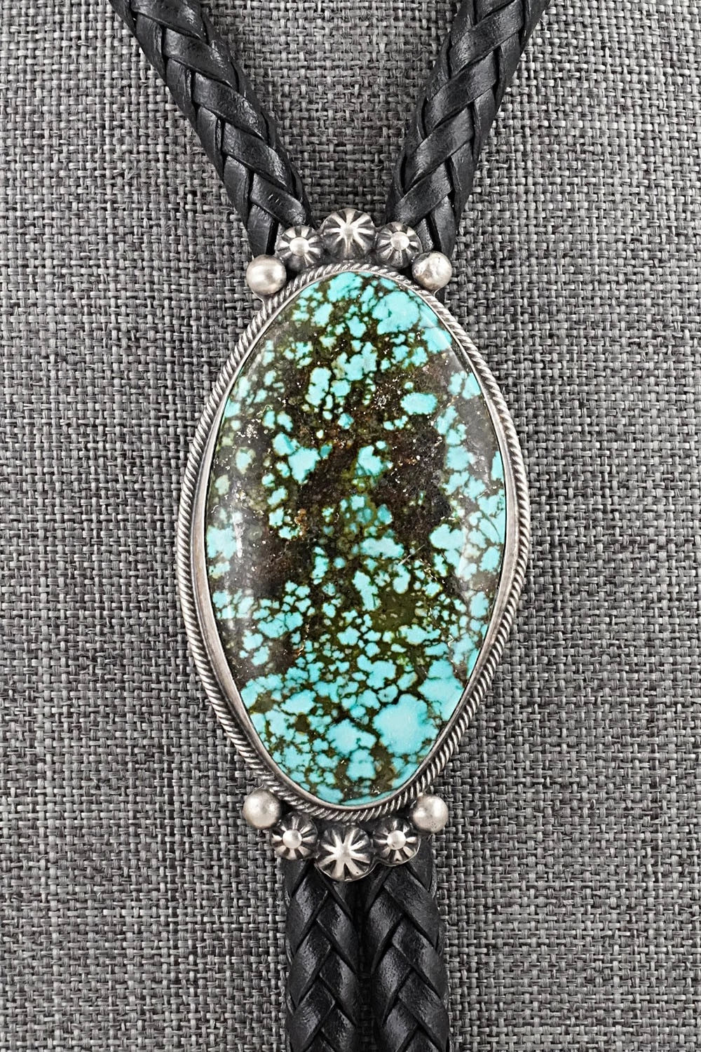 Turquoise & Sterling Silver Bolo Tie - Bobby Johnson