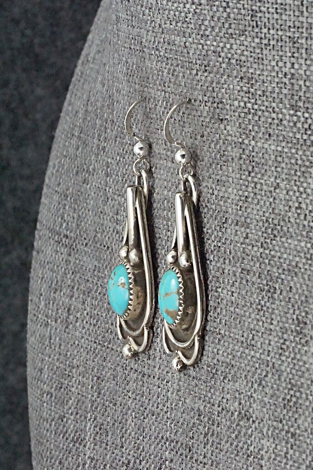 Turquoise and Sterling Silver Earrings - Priscilla Reeder