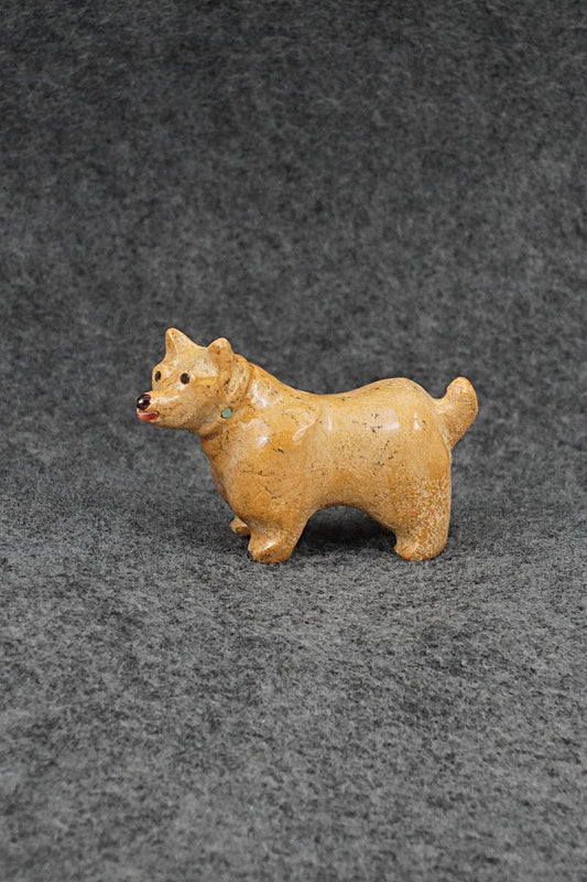 Dog Zuni Fetish Carving - Freddie Leekya