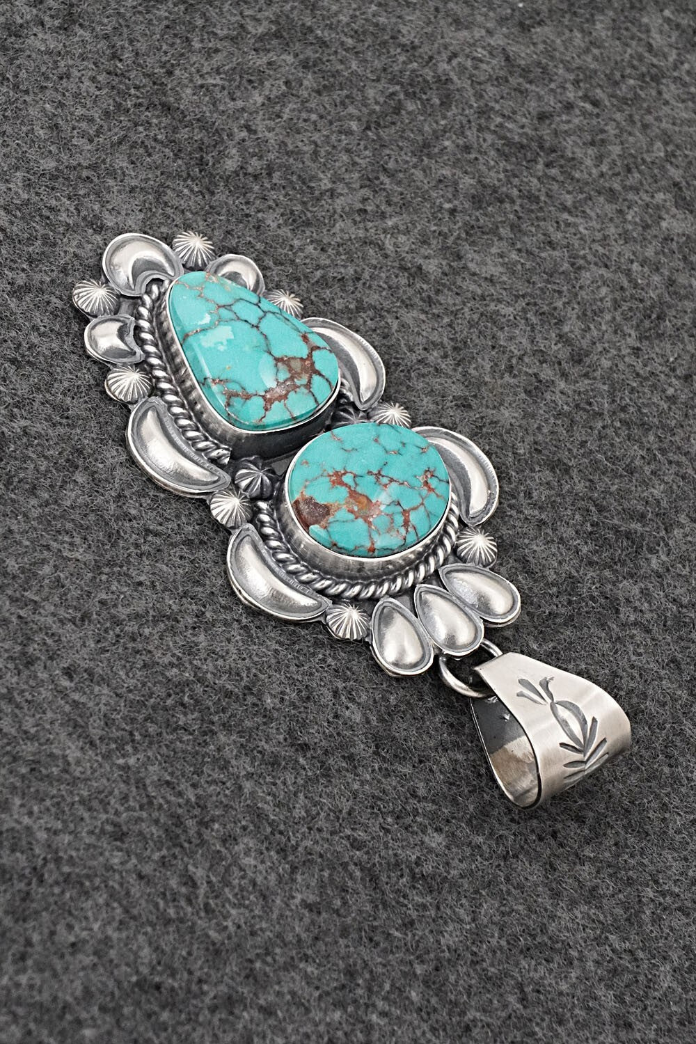 Turquoise & Sterling Silver Pendant - Raymond Delgarito