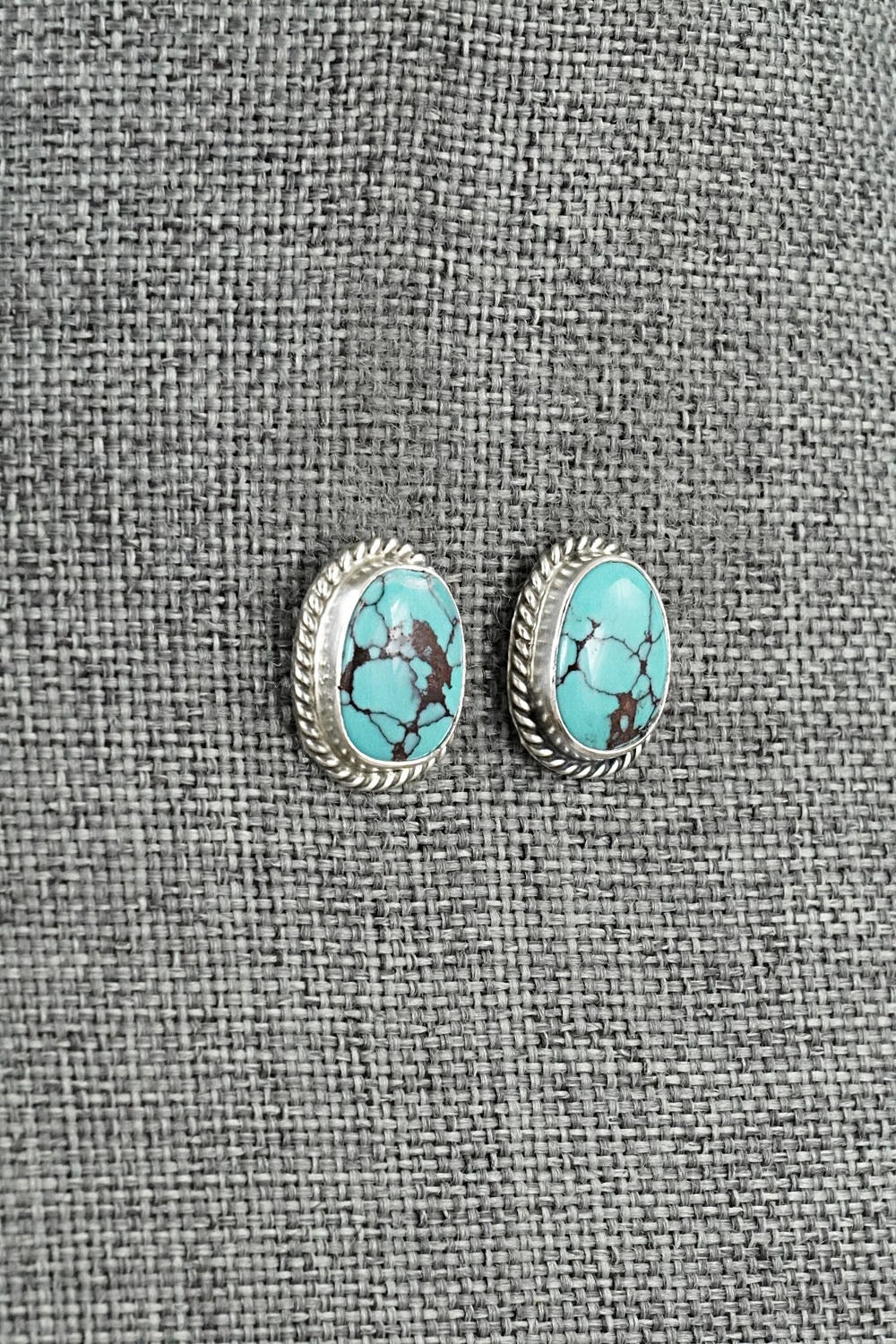 Turquoise & Sterling Silver Earrings - Eugene Gruber