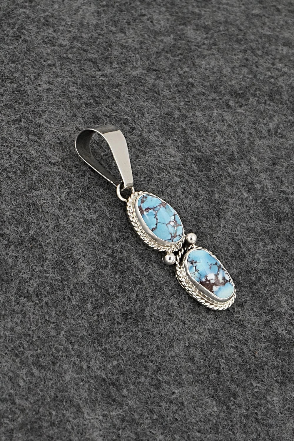 Turquoise & Sterling Silver Pendant - Eugene Gruber