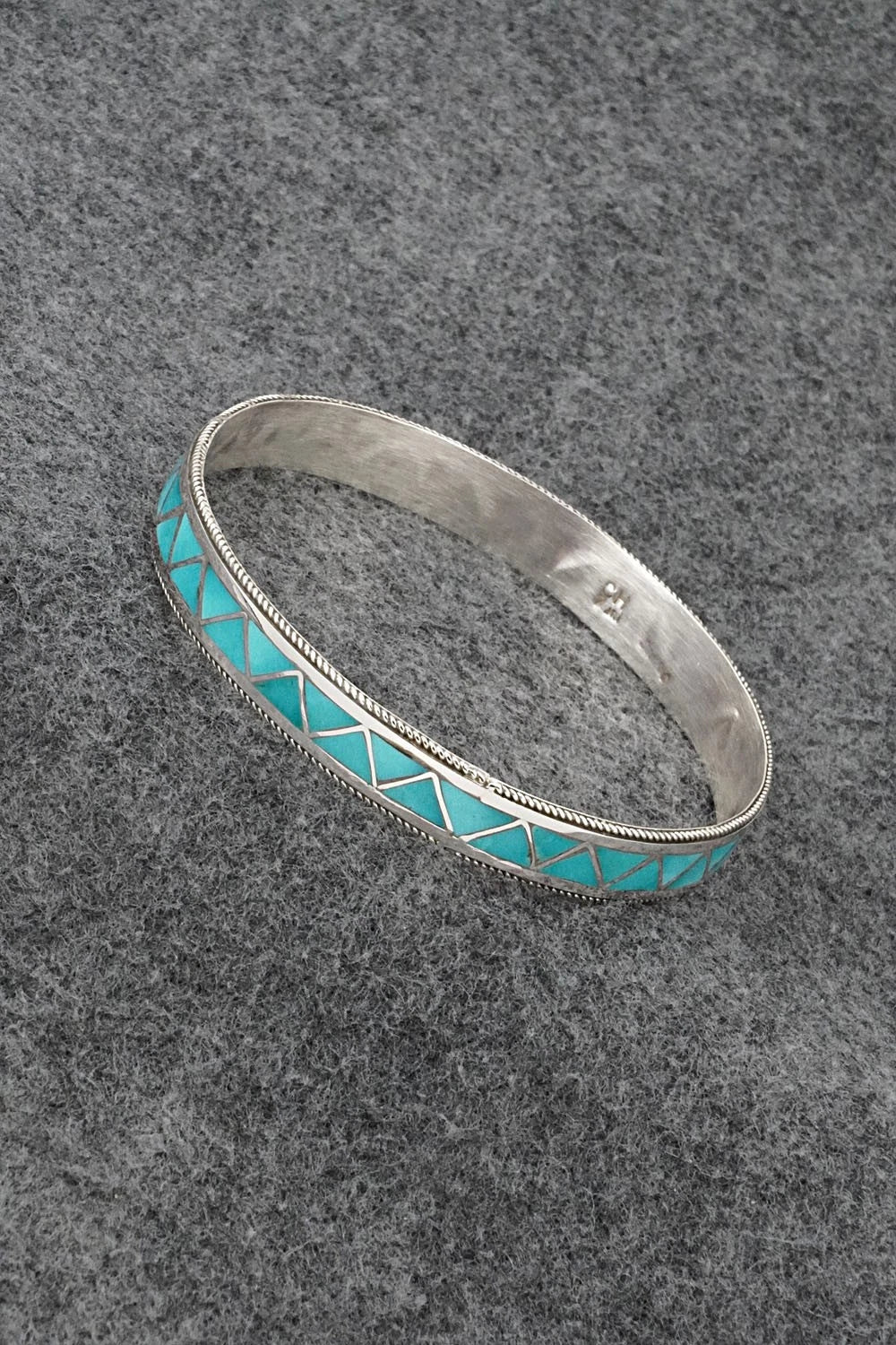 Turquoise & Sterling Silver Bangle Bracelet - Claudine Haloo