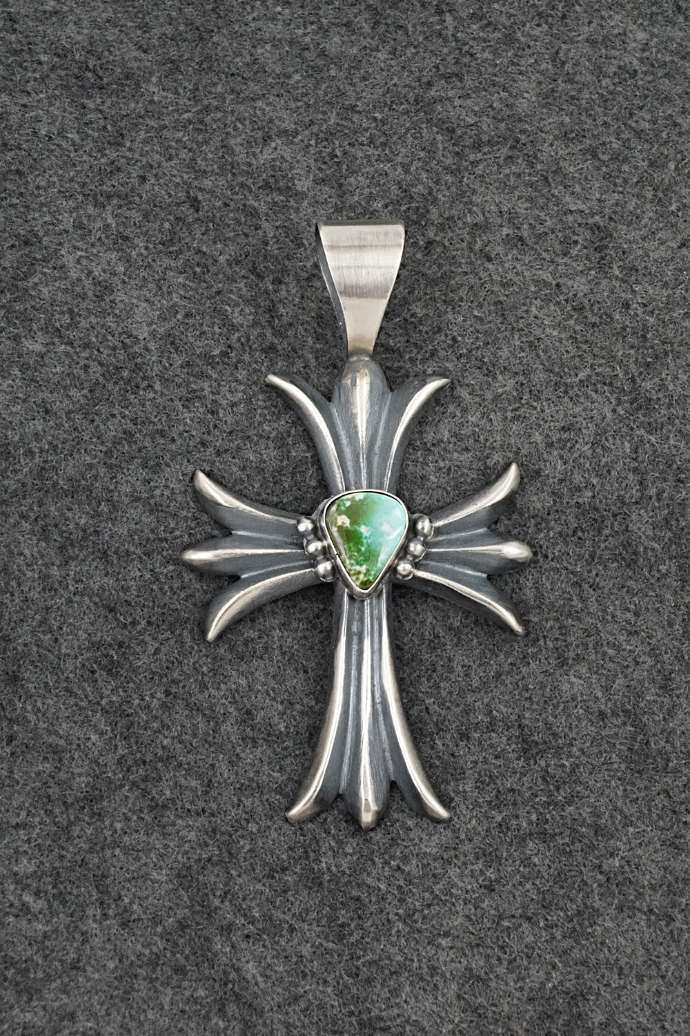 Turquoise & Sterling Silver Pendant - Harrison Bitsue