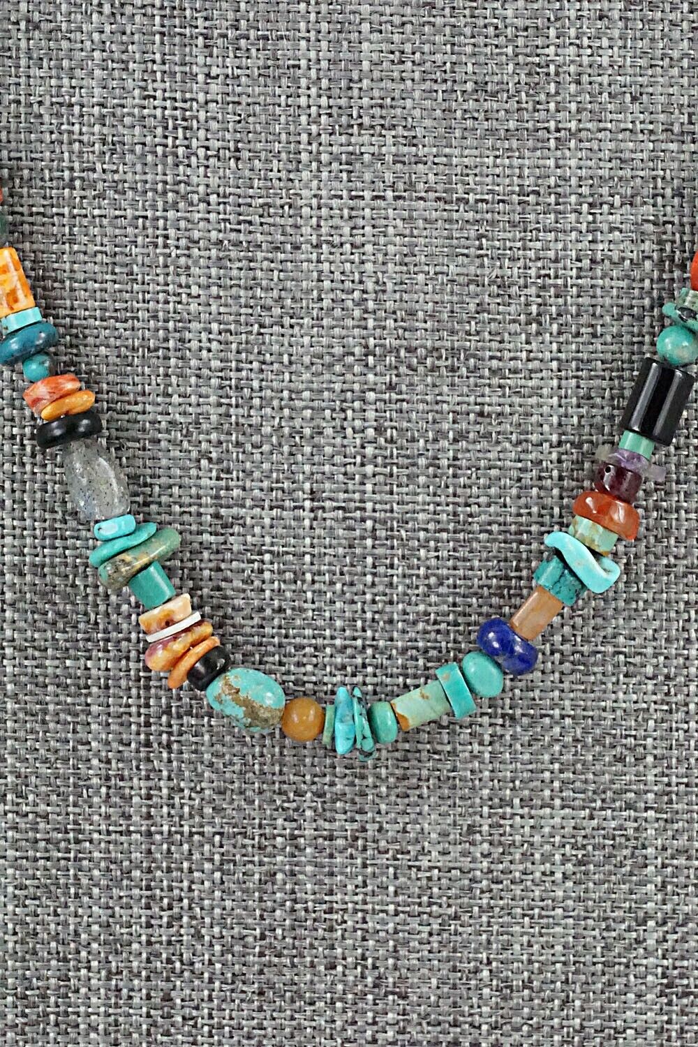 Multi-Stone and Sterling Silver Necklace - Helen Tsosie